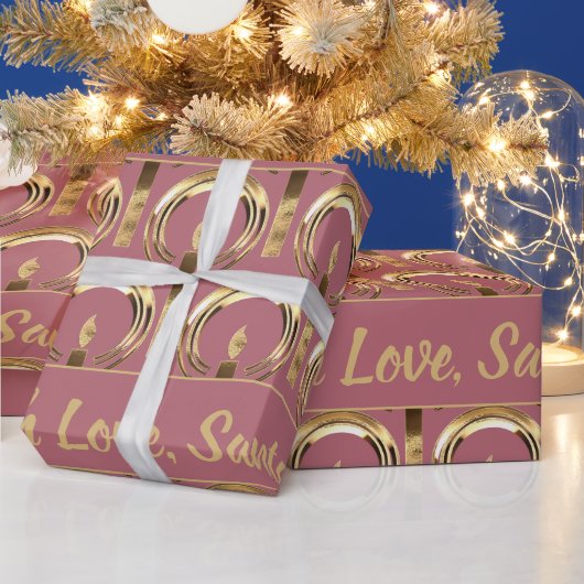 Halo rondom Candle Flame Roos Gold Kerstmis Cadeaupapier (Feestdagen)