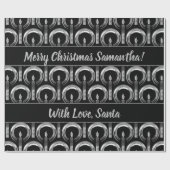 Halo rondom de zwarte kandle Modern Silver-kerst Cadeaupapier (Vlak)