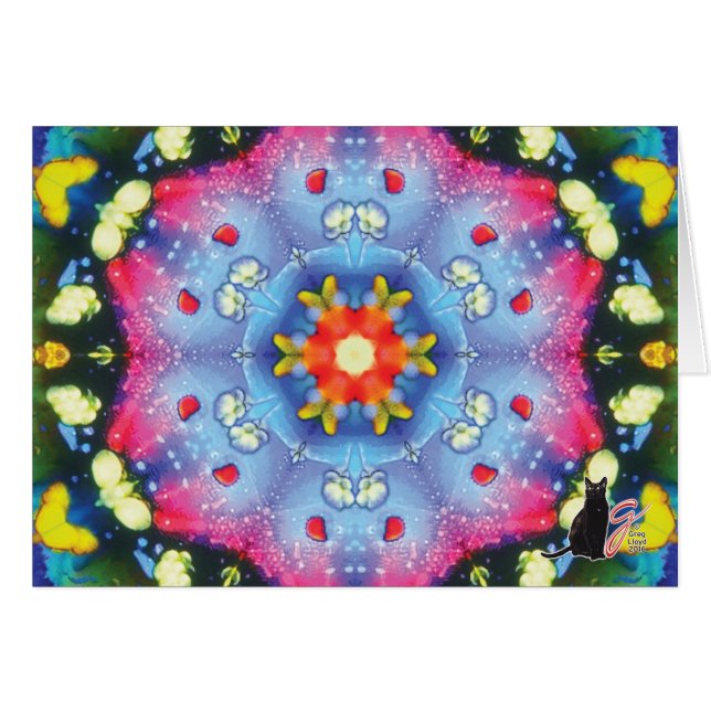 Halogeen Kaleidoscoop Wenskaart (Voorkant Horizontaal)