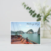 halong bay boot briefkaart (Staand voorkant)