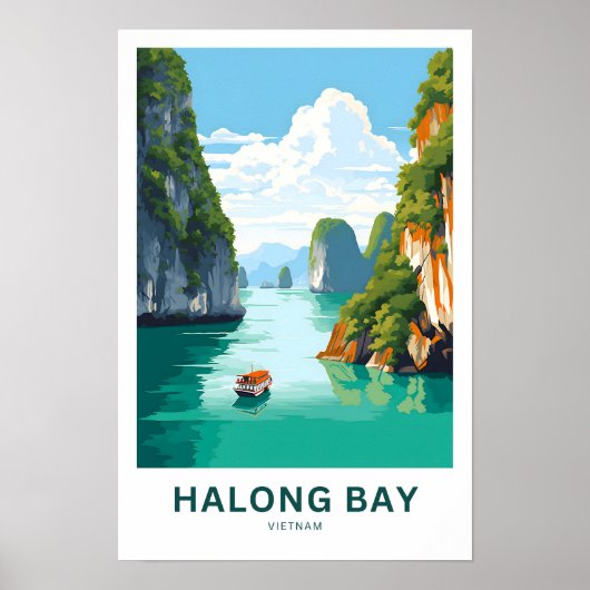 Halong Bay Vietnam Reisprint Poster (Voorkant)