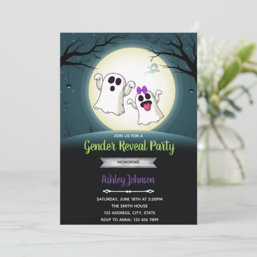 Haloween geest openbaring kaart (Staand voorkant)