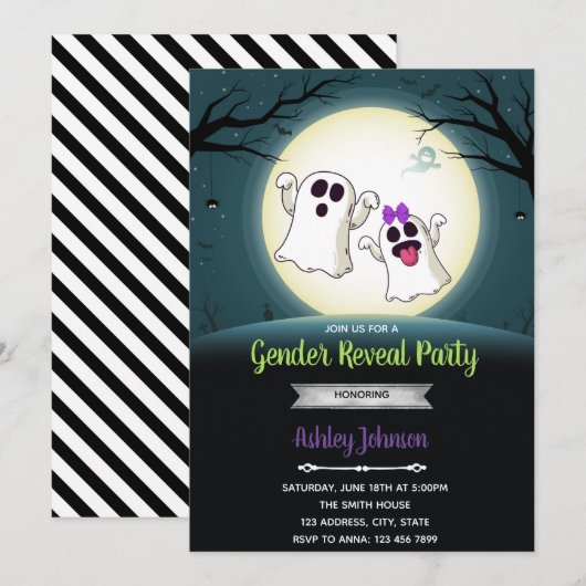 Haloween geest openbaring kaart (Voorkant / Achterkant)