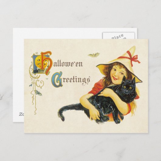 Halowe'en Greeting Briefkaart (Voorkant / Achterkant)