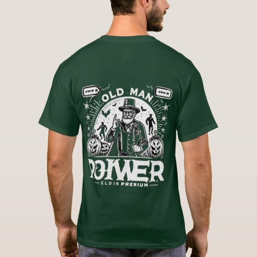 haloween oude man power T-Shirt (Achterkant)