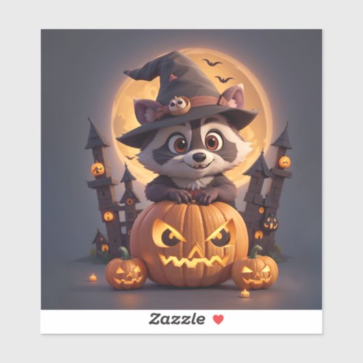 Haloween Raccoon Sticker (Vel)