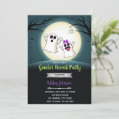 Haloween spook geslacht onthulling feest kaart (Staand voorkant)