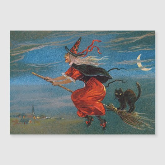 Halowe'en Witch & Black Cat op Halloween Night (Voorkant)