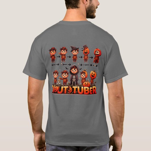 Haloween youtuber T-shirt (Achterkant)