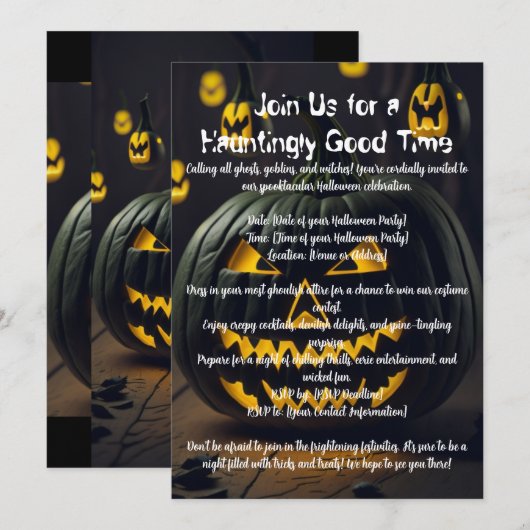 Haloweenpompoenen Kaart (Voorkant / Achterkant)