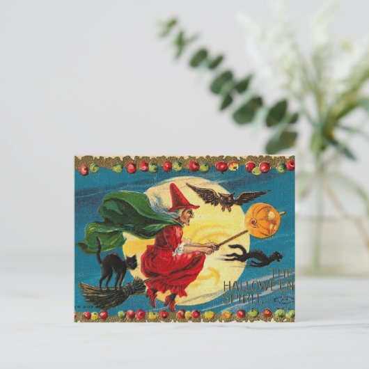 Haloweenwitch Briefkaart (Staand voorkant)