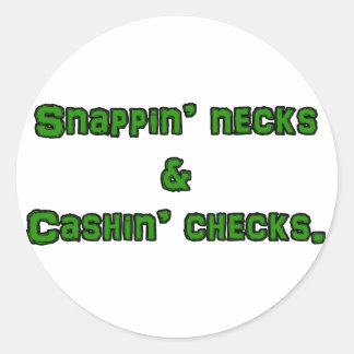 hals- en kascheques ronde sticker