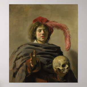 Hals - Jonge man met een schedel Poster