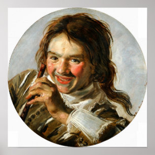 Hals - lachen jongen met een fluitje poster