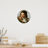 Hals - lachen jongen met een fluitje poster (Keuken)