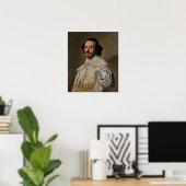 Hals - Portret van een heer in het wit Poster (Thuiskantoor)