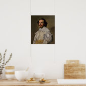 Hals - Portret van een heer in het wit Poster (Keuken)