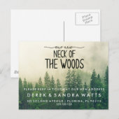 Hals van de bossen | Moderne mededeling over verpl Aankondigingskaart (Voorkant / Achterkant)