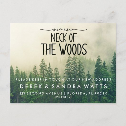 Hals van de bossen | Moderne mededeling over verpl Aankondigingskaart (Voorkant)