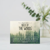 Hals van de bossen | Moderne mededeling over verpl Aankondigingskaart (Staand voorkant)