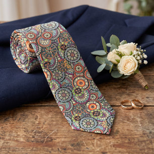 Halsband Met Kleurrijk Abstract Bloemmotief Stropdas