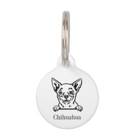 Halsband met naam voor Chihuahua hond Huisdierpenning