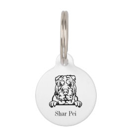 Halsband met naam voor Shar Pei hond Huisdierpenning