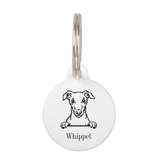 Halsband met naam voor Whippet hond Huisdierpenning (Voorkant)
