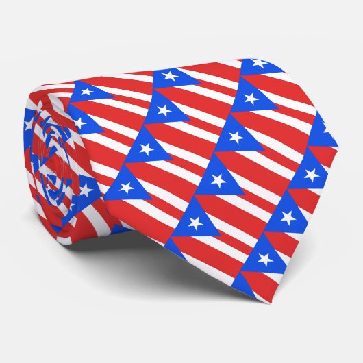 Halsband vlag Puerto Rico Stropdas (Opgerold)