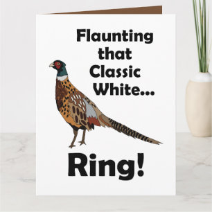 Halsbandfazant pronkt met witte ring Verjaardag Kaart