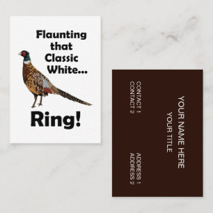 Halsbandfazant pronkt met witte ring Wilde dieren Visitekaartje
