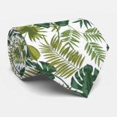 Halsdoek met een tropisch bladpatroon stropdas (Opgerold)