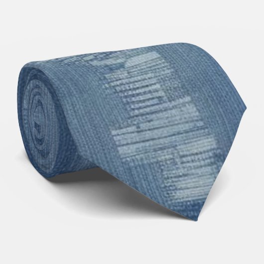 Halsdoek met vervaagd denim-effect stropdas (Opgerold)