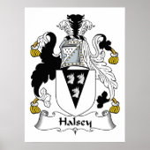 Halsey Family Crest Poster (Voorkant)