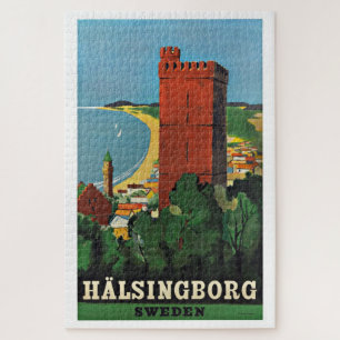 Hälsingborg Zweden Karnan Tower Travel Legpuzzel
