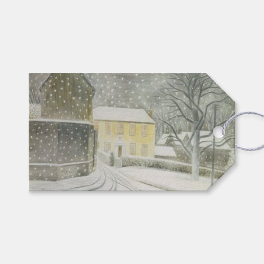Halstead Road in Snow (door Eric Ravilious) Cadeaulabel (Voorkant (Horizontaal))