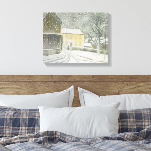 Halstead Road in Snow (door Eric Ravilious) Canvas Afdruk (Insitu (Slaapkamer))