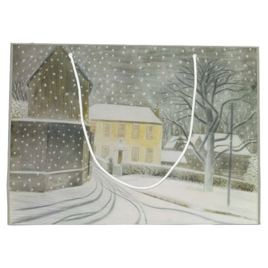 Halstead Road in Snow (door Eric Ravilious) Groot Cadeauzakje (Achterkant)