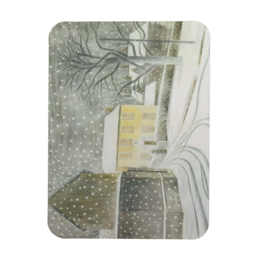 Halstead Road in Snow (door Eric Ravilious) Magneet (Verticaal)