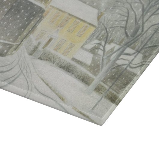 Halstead Road in Snow (door Eric Ravilious) Snijplank (Hoek)
