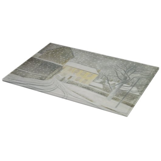 Halstead Road in Snow (door Eric Ravilious) Snijplank (Hoek)