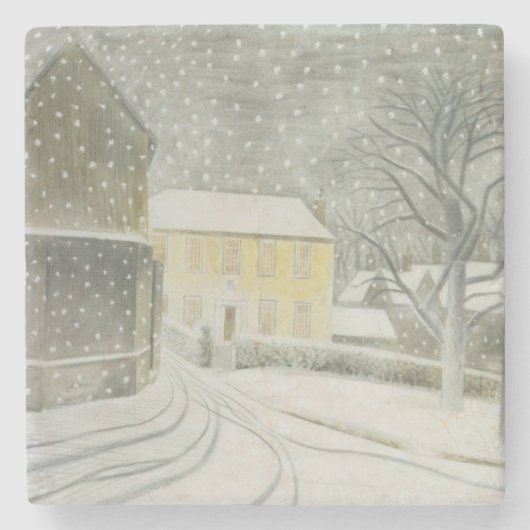 Halstead Road in Snow (door Eric Ravilious) Stenen Onderzetter (Voorkant)