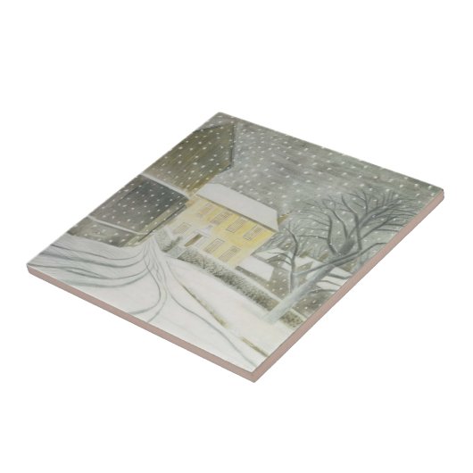 Halstead Road in Snow (door Eric Ravilious) Tegeltje (Zijkant)