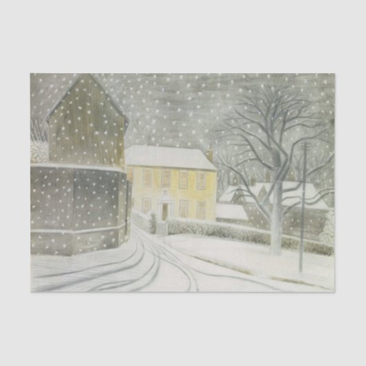 Halstead Road in Snow (door Eric Ravilious) Tissuepapier (Voorkant)