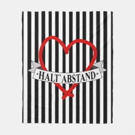 HALT ABSTAND mit Herz Fleece Deken