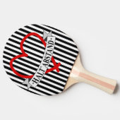HALT ABSTAND mit Herz Tafeltennisbatje (Zijkant)