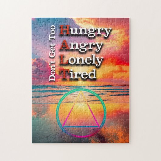 HALT Recovery Slogan Sunrise Legpuzzel (Verticaal)