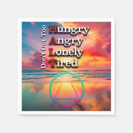 HALT Recovery Slogan Sunrise Servet (Voorkant)