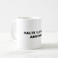 Halte 1,5 meter Abstand in het Duits