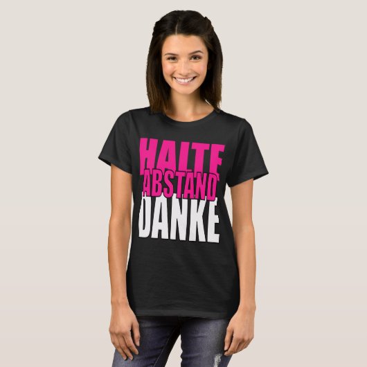 Halte Abstand Danke T-shirt (Voorkant volledig)